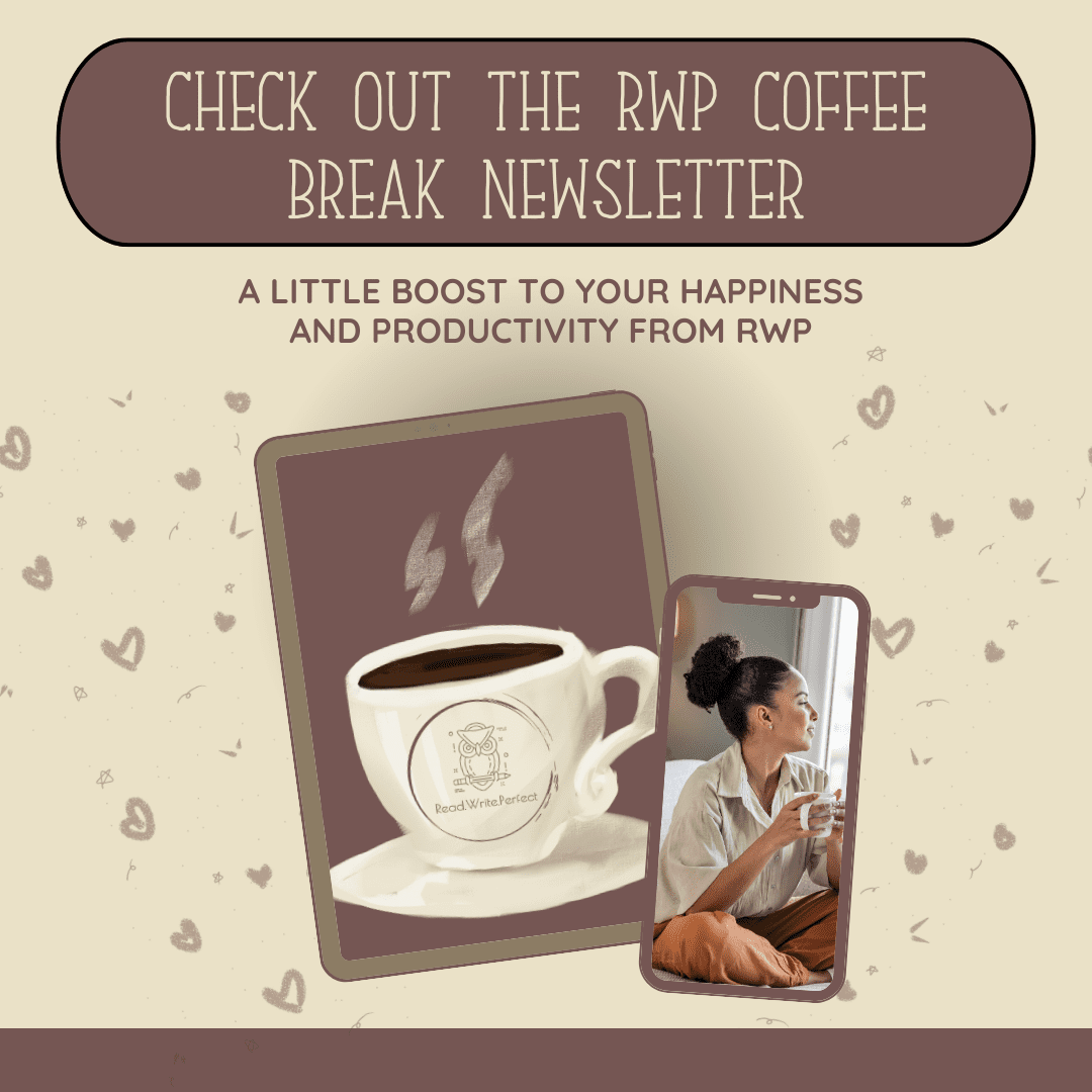 advisor for dissertation Illustration of coffee mug and invite to free RWP coffee break newsletter