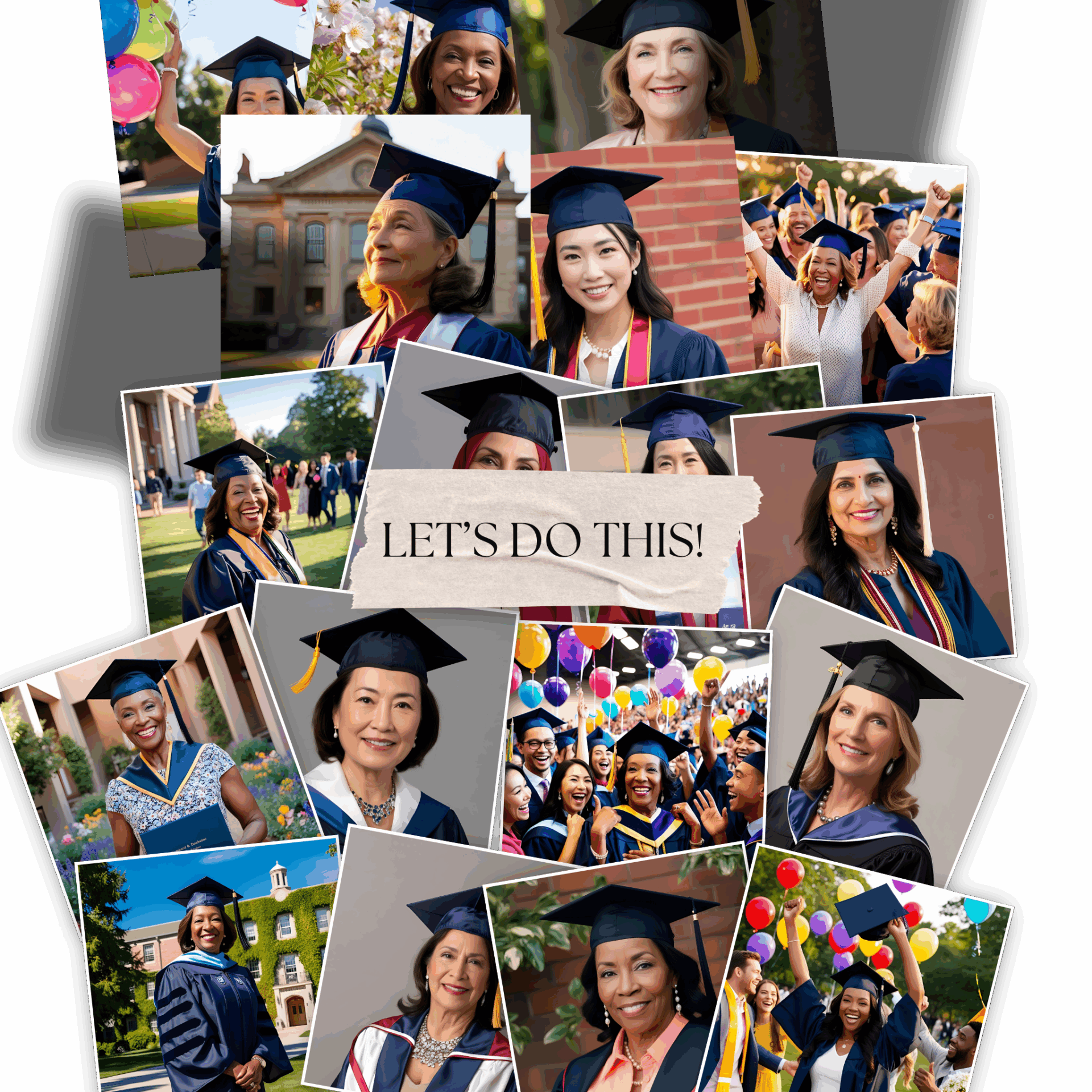 Gallery of images of women in graduation caps